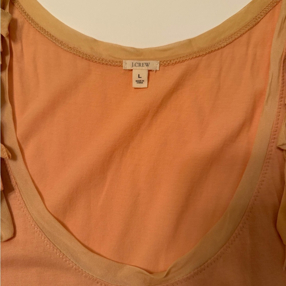 J. Crew Peach Ruffle-Shoulder Tank - Picture 2 of 3